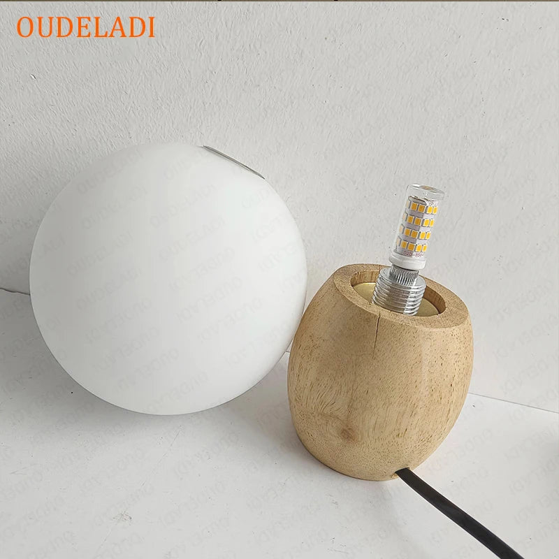 Lampe de table en bois pour chambre à coucher