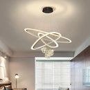 suspension moderne led anneaux design pour intérieur