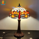 lampe à poser libellule style tiffany pour éclairage rétro et cadeau
