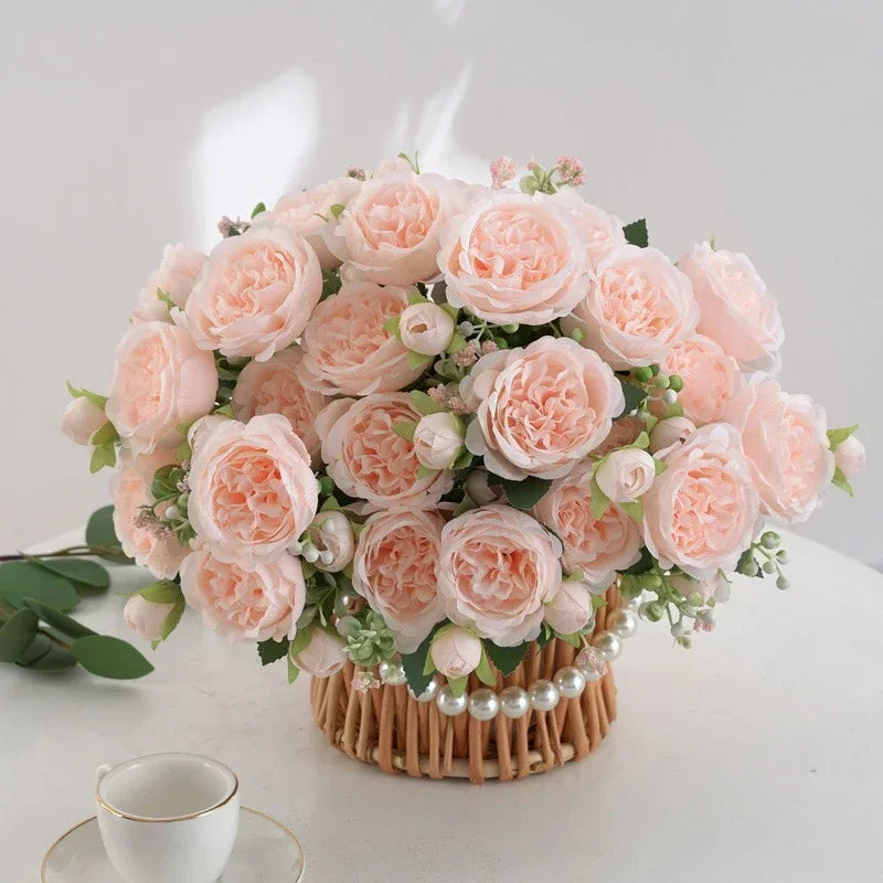 bouquet de pivoines artificielles pour décoration florale intérieure - vue 5 sur 17