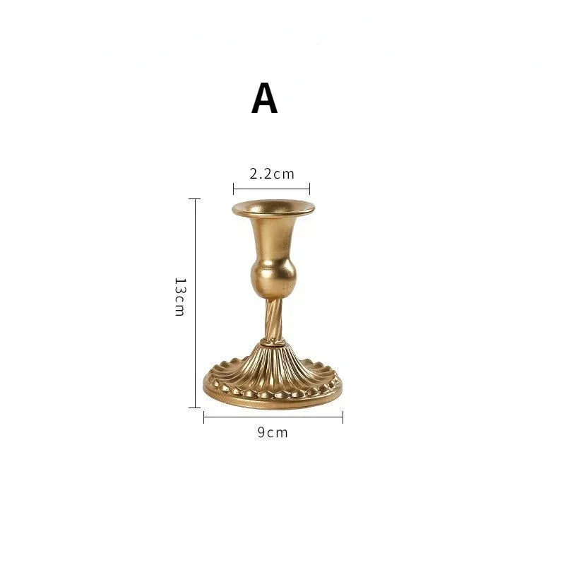bougeoirs rétro spirale dorés pour décorations romantiques et dîners aux chandelles - vue 13 sur 12