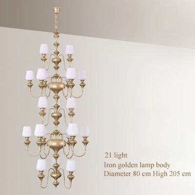 lustre en cuivre avec abat jour en verre élégant et moderne - vue 21 sur 22