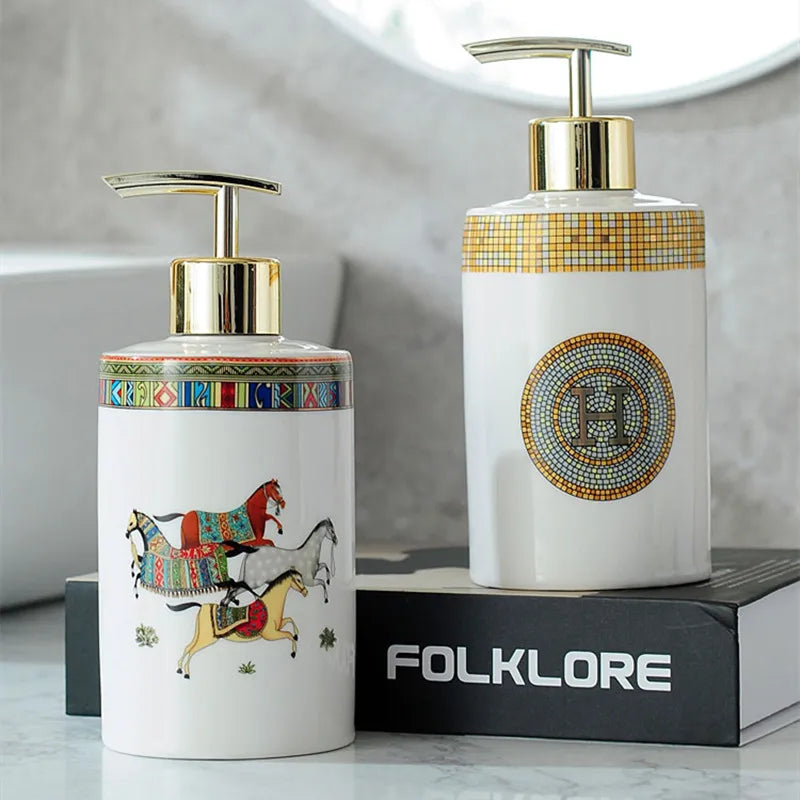 flacons à pompe en céramique vides pour cosmétiques et désinfectants - vue 4 sur 9