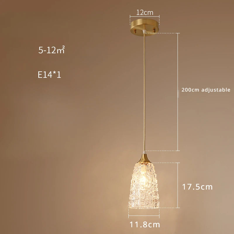 suspension vintage en laiton avec sculpture de glace et verre décoratif