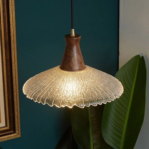 lustre suspension en laiton et verre pour décoration intérieure - vue 3 sur 8