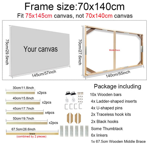 cadre mural en bois pour toiles et peintures décoratives - vue 12 sur 30