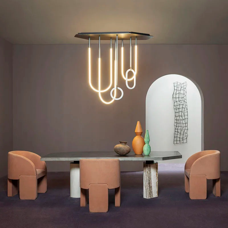 lustre nordique ligne combinaison lumière minimaliste moderne dimmable led