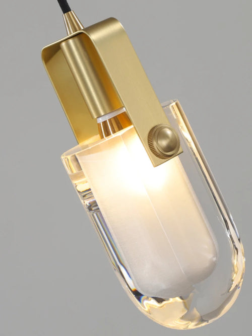 lustre en cristal cuivre design nordique pour intérieur élégant - vue 5 sur 7