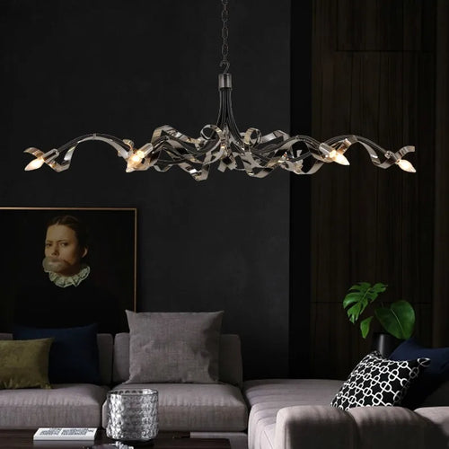 lustre postmoderne de luxe en acier inoxydable simple et personnalisé