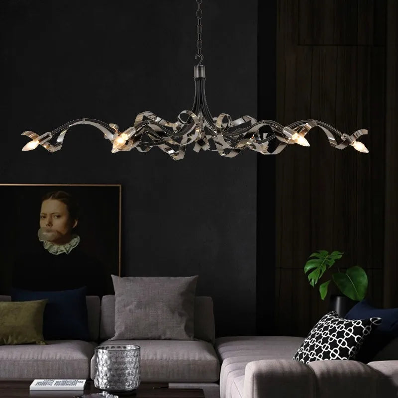 lustre postmoderne de luxe en acier inoxydable simple et personnalisé - vue 2 sur 8