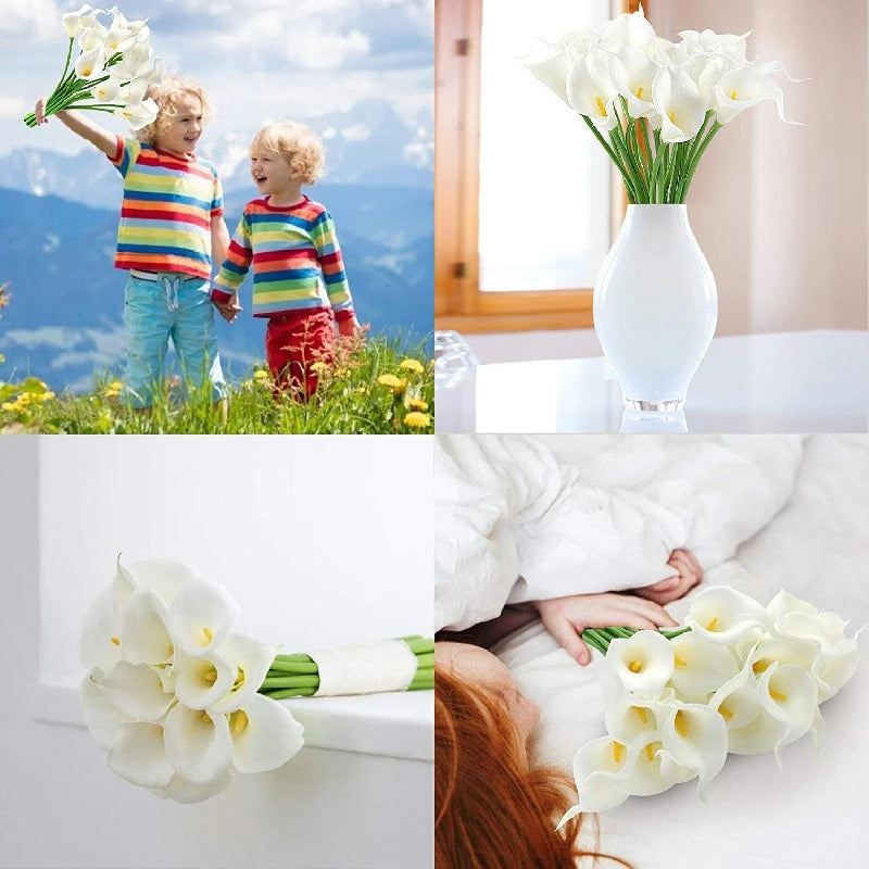 lot de fleurs artificielles lys calla pour mariage et décoration florale - vue 3 sur 23