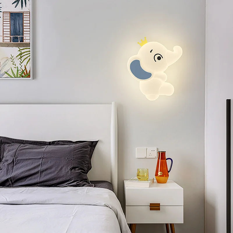 applique murale moderne éléphant pour enfant lumière douce - vue 3 sur 12