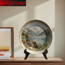 Assiette murale décorative céramique motif paysage élégant
