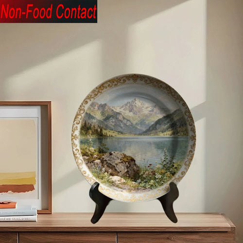 Assiette murale décorative céramique motif paysage élégant