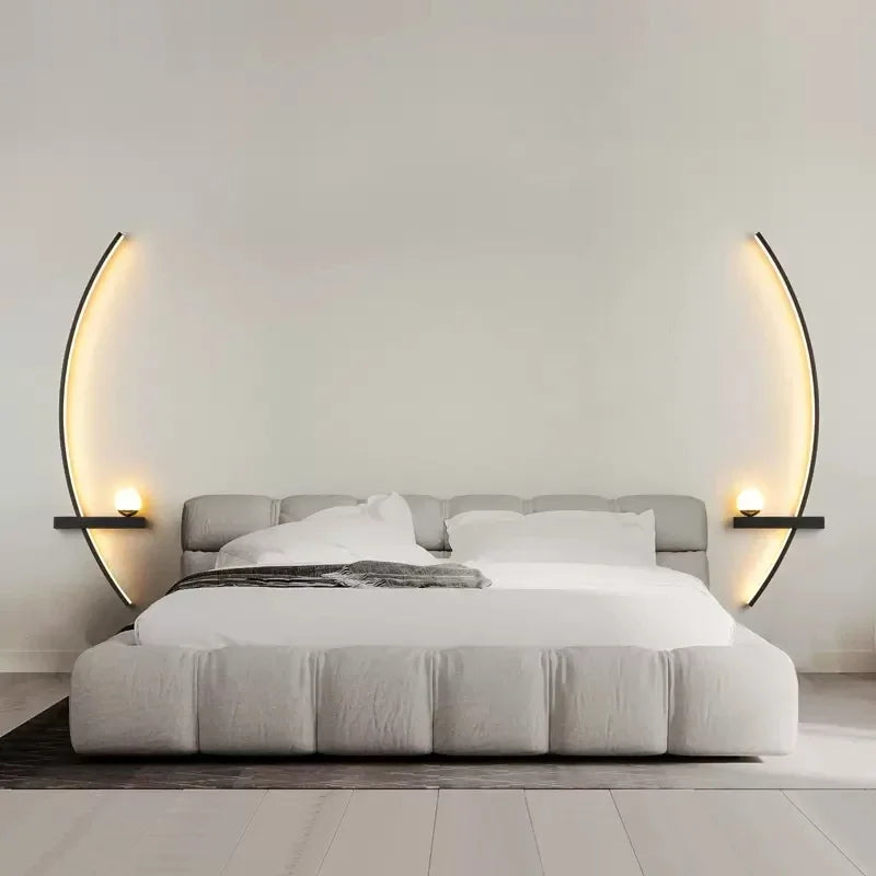 Lampe de applique murale LED moderne minimaliste noir ou applique murale décorative pour chambre chevet étude maison éclairage intérieur lustres lumières