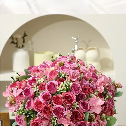 bouquet d'hortensias artificiels en soie pour décoration élégante - vue 11 sur 12