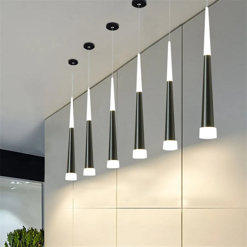 Thrisdar 7W cône Long Tube suspension LED lumière chambre chevet lampes suspendues boutique Bar café salle à manger cuisine suspension