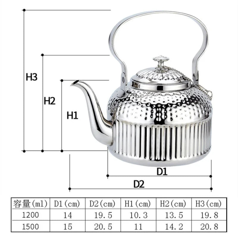 Théière inox motif martelé avec filtre 1 8l - vue 6 sur 7