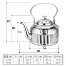 Théière inox motif martelé avec filtre intégré 18l