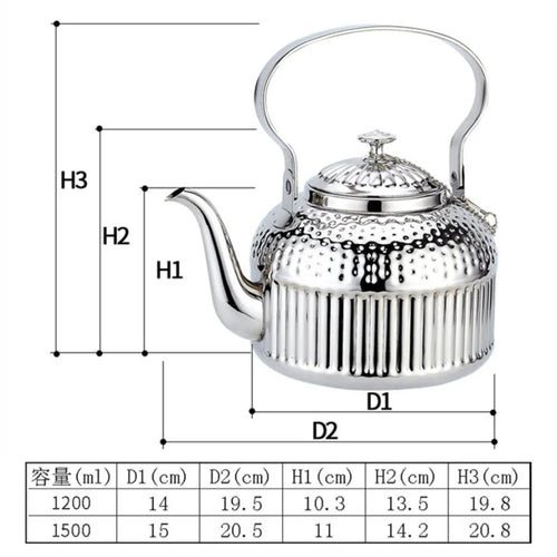 Théière inox motif martelé avec filtre intégré 18l