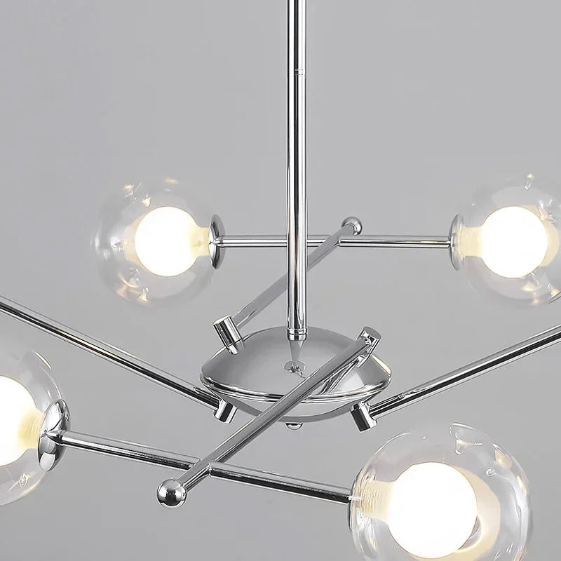 2024 Glass Chandelier Chrome Magic Bean Lights for  Living Room Pendant Lamp Bedroom Dining Room Ceiling Hanging Lamp - vue 6 sur 9