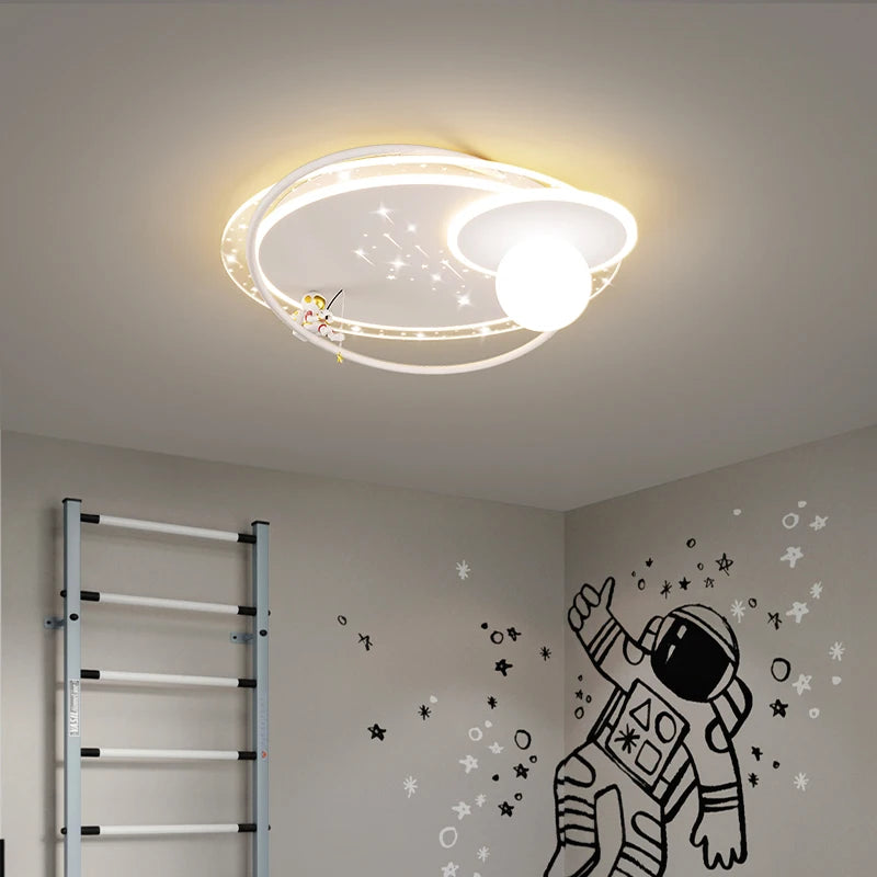 plafonnier moderne minimaliste astronaute planète décoratif pour enfants