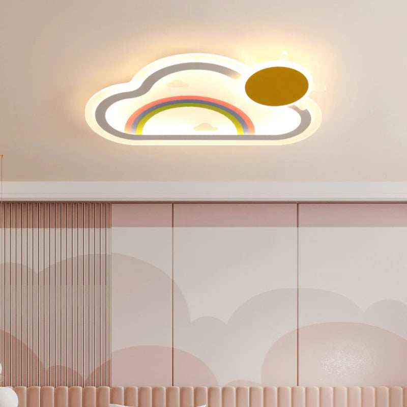 plafonnier nuage arc-en-ciel led pour chambre d'enfant - vue 6 sur 8