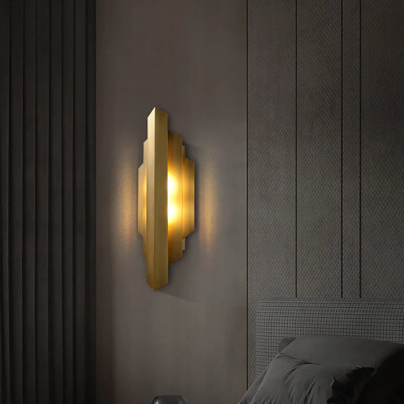 applique murale moderne en acier inoxydable doré pour escaliers