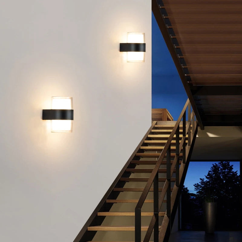 Lumières extérieures haut et bas applique IP65 étanche porche lumière jardin cour décoration 85-265V appliques murales en plein air