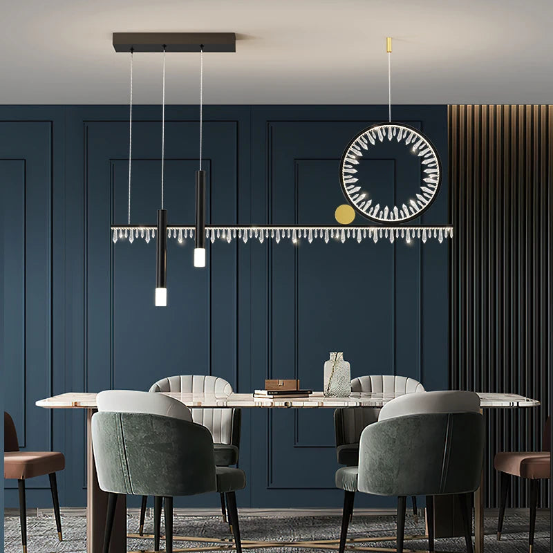 plafonnier led en cristal au design nordique moderne et luxueux - vue 3 sur 8