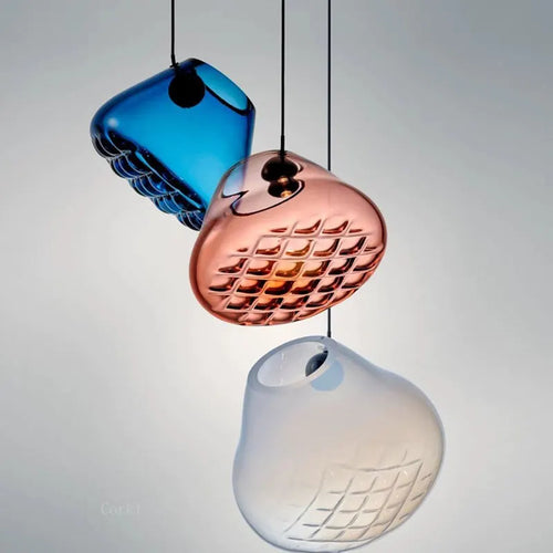 lustre en verre design pour cuisine bar et restaurant - vue 2 sur 13