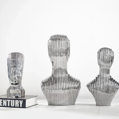 sculpture en verre abstraite avec rayures décoratives pour décoration intérieure - vue 4 sur 15