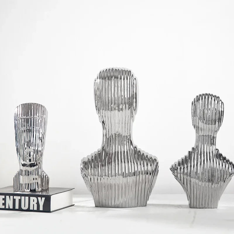 sculpture en verre abstraite avec rayures décoratives pour décoration intérieure - vue 3 sur 15