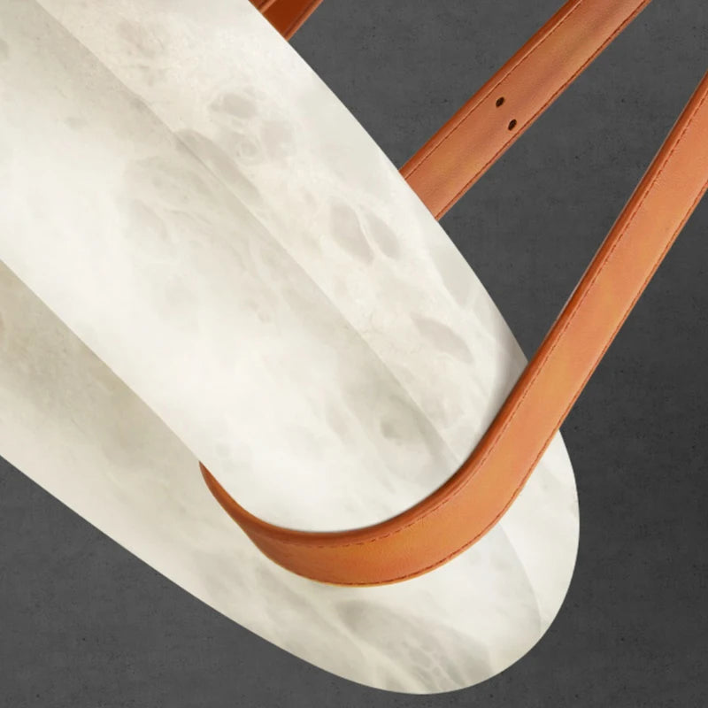 lustre circulaire en marbre led de luxe suspendu - vue 6 sur 7