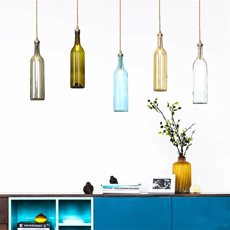 suspension LED en laiton et verre design moderne décoratif