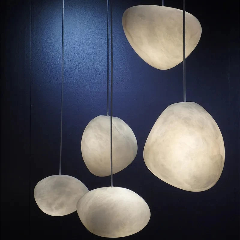 lustre moderne led texture naturelle marbre