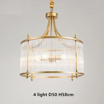 lustre moderne en cuivre avec tubes de verre led - vue 9 sur 12