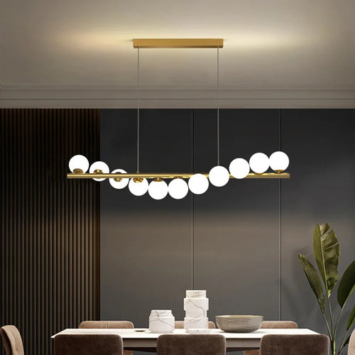 lustre créatif en verre pour bar et restaurant avec fil réglable - vue 2 sur 9