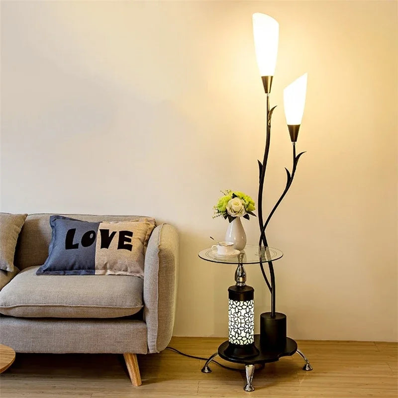 lampadaire moderne avec table intégrée design nordique créatif - vue 6 sur 13