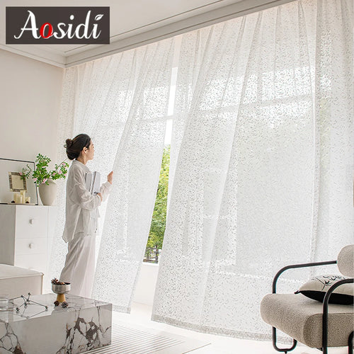 Voilage rideau tulle moderne pour salon chambre fenêtre