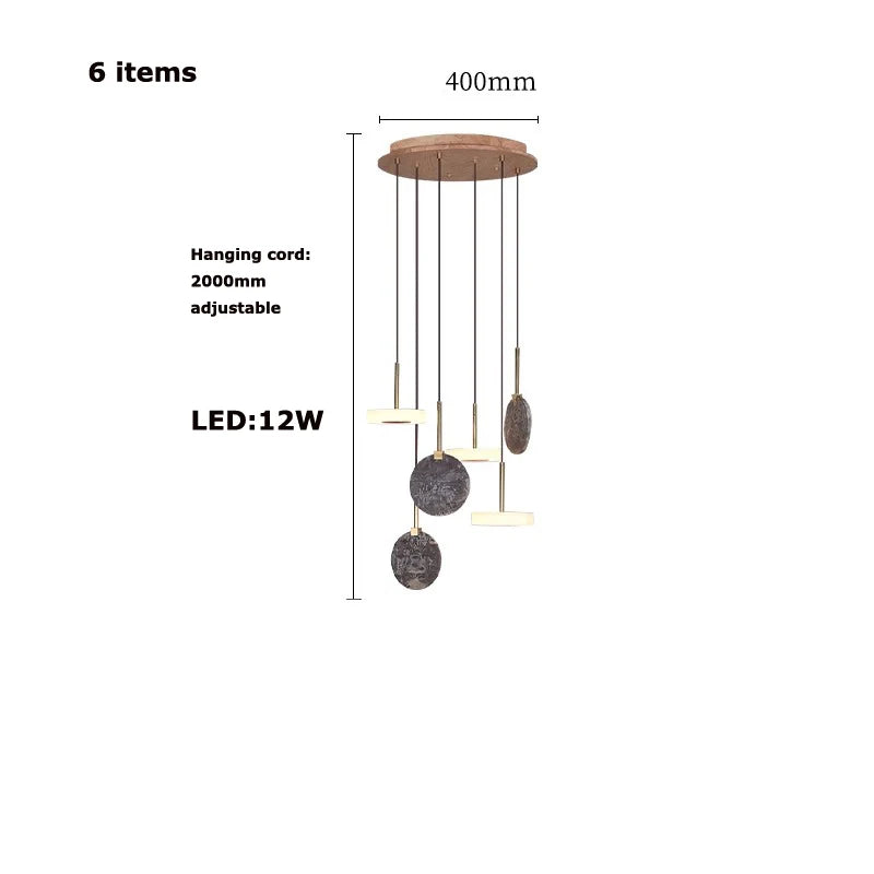 suspension marbre bois tendance 2024 luminaire moderne pour intérieur - vue 12 sur 11