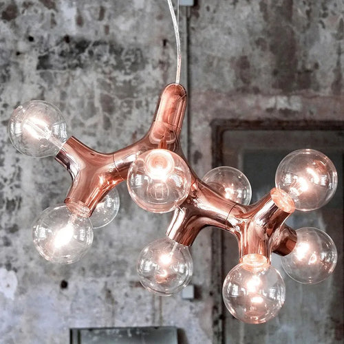 lustre design moléculaire nordique italien 	 2023 villa - vue 4 sur 6