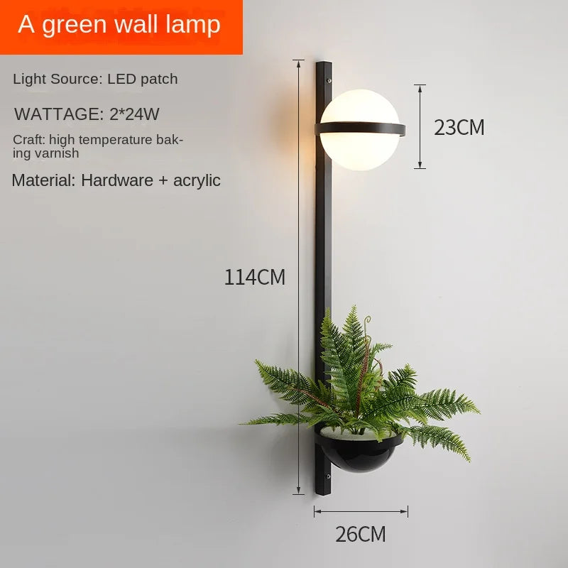 suspension style industriel avec petite plante verte - vue 7 sur 17