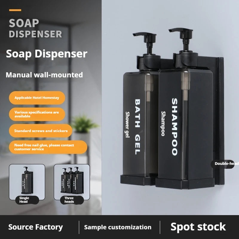 Distributeur De Shampooing 3 En 1 HCYWOC - 16 étiquettes étanches - Installation Sans Perçage