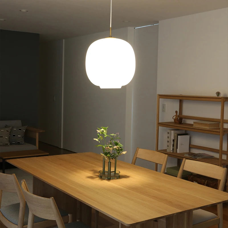 lampe led suspendue en verre nordique en fer pour intérieur décoratif