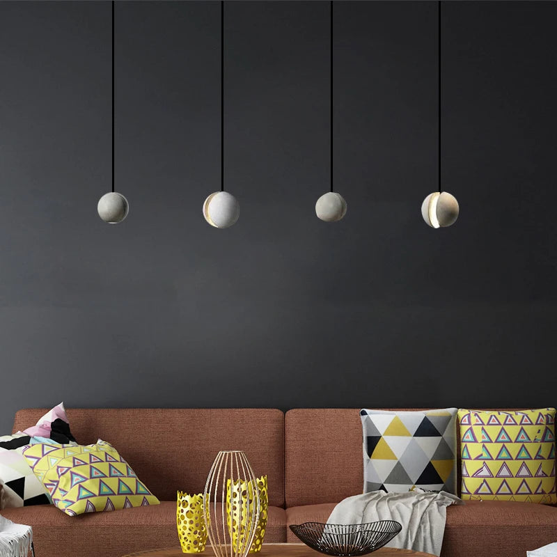 suspension ronde en ciment style vintage pour intérieur - vue 5 sur 14