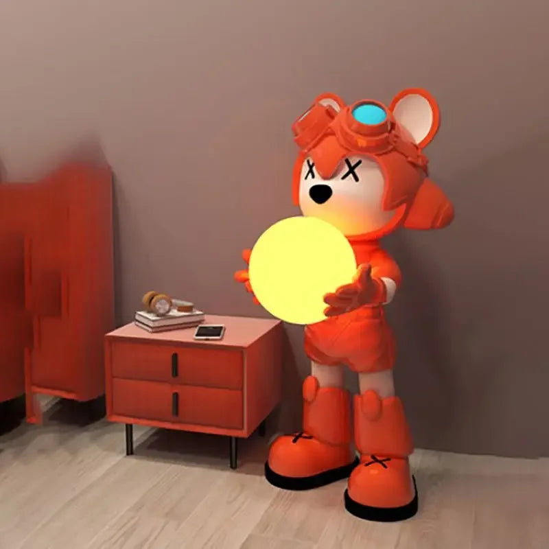 lampadaire ours interstellaire lumineux pour enfants décoratif - vue 5 sur 10