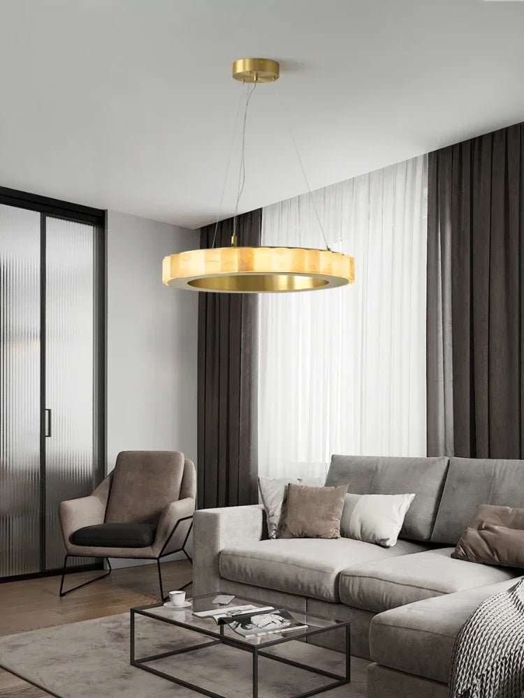 lustre moderne en duplex marbre naturel pour famille - vue 3 sur 8