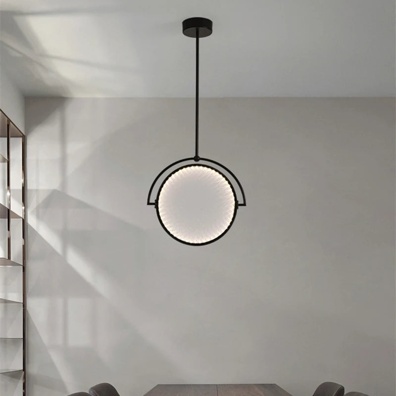lustre nordique en fer noir pour éclairage intérieur - vue 7 sur 8