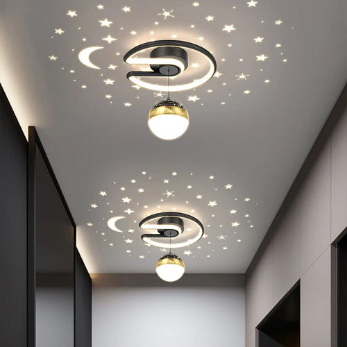 Plafonnier design LED avec projection étoiles